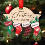 Μοναδικό Ξύλινο Χριστουγεννιάτικο Στολίδι με Τέσσερις Κάλτσες