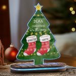 Χριστουγεννιάτικο Δεντράκι-Φωτιστικό με Όνομα, Δώρο για Ζευγάρι