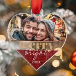 Στολίδι Χριστουγεννιάτικου Δέντρου με Φωτογραφία, Merry & Bright