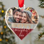 Στολίδι Χριστουγεννιάτικου Δέντρου με Φωτογραφία, Merry & Bright