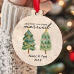 Στολίδι Χριστουγεννιάτικου Δέντρου με Ονόματα- Just Married