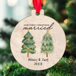 Στολίδι Χριστουγεννιάτικου Δέντρου με Ονόματα- Just Married