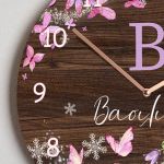 Χριστουγεννιάτικο Ρολόι Τοίχου Ξύλινο με Όνομα και Σχέδιο Κήπος