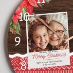 Χριστουγεννιάτικο Ρολόι Τοίχου Ξύλινο με Όνομα και Σχέδιο Γιαγιά