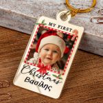 Χριστουγεννιάτικο Μπρελόκ Golden Mirror με Φωτογραφία και Όνομα