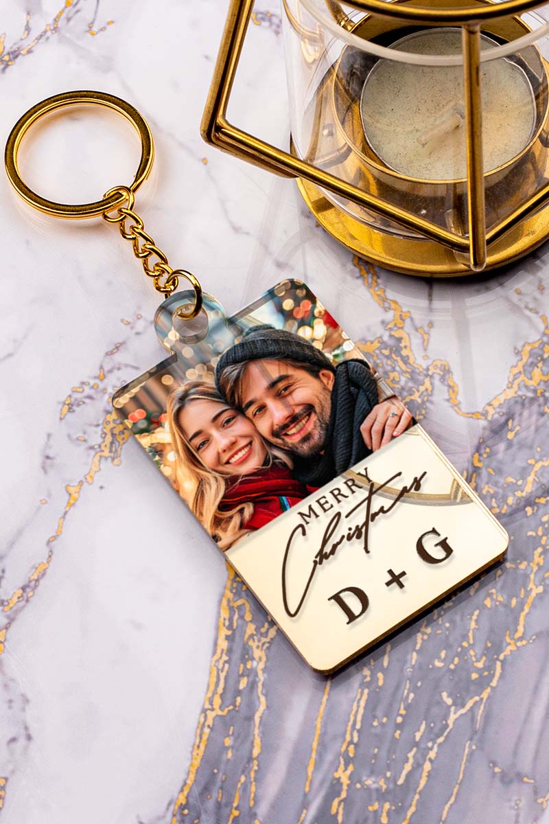 Χριστουγεννιάτικο Golden Mirror Μπρελόκ με Μονογράμματα