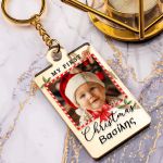 Χριστουγεννιάτικο Μπρελόκ Golden Mirror με Φωτογραφία και Όνομα