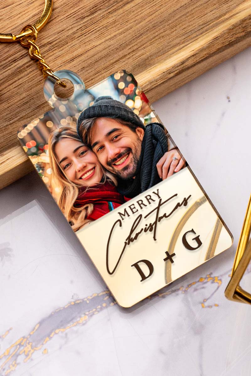 Χριστουγεννιάτικο Golden Mirror Μπρελόκ με Μονογράμματα