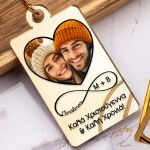 Προσωποποιημένο Μπρελόκ Golden Mirror, Δώρο για Ζευγάρια