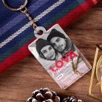 Μπρελόκ Plexi με Φωτογραφία, Χριστουγεννιάτικο Δώρο Ζευγαριού