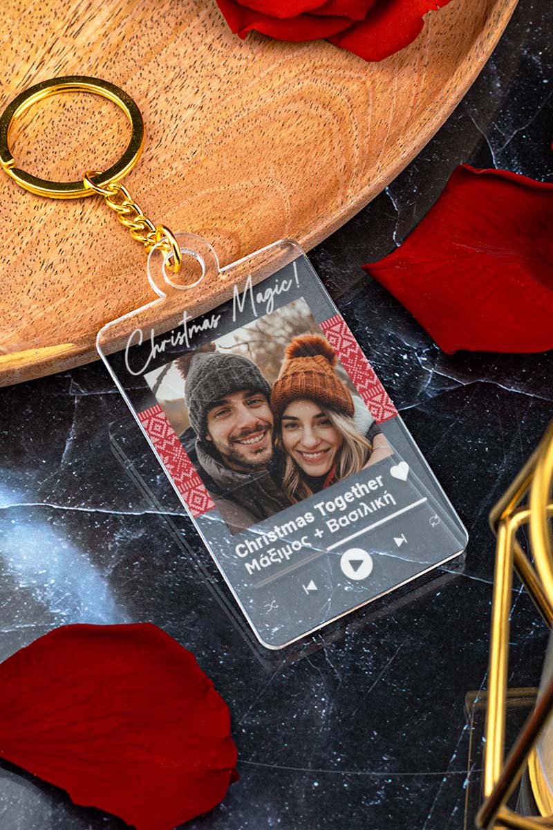 Μπρελόκ Plexi με Ονόματα και Τραγόυδι, Δώρο για Ζευγάρια