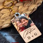 Χριστουγεννιάτικο Ξύλινο Μπρελόκ με Μονογράμματα για Ζευγάρια