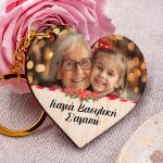 Χριστουγεννιάτικο Μπρελόκ Ξύλινο Σχήμα Καρδιά, Δώρο για Γιαγιά