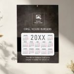 Ημερολόγια Ετήσια Μονόφυλλα με Λογότυπο για Εστιατόρια