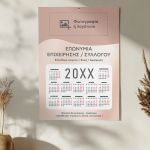 Ετήσιο Μονόφυλλο Ημερολόγιο για Επαγγελματική Χρήση