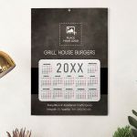 Ημερολόγια Ετήσια Μονόφυλλα με Λογότυπο για Εστιατόρια