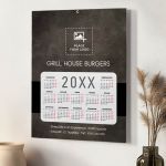 Ημερολόγια Ετήσια Μονόφυλλα με Λογότυπο για Εστιατόρια