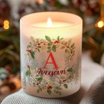 Χειροποίητο Κερί με Άρωμα Vanilla, Χριστουγεννιάτικο Δώρο για Νονά