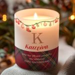 Χριστουγεννιάτικο Αρωματικό Κερί, Δώρο για τη Μαμά με Όνομα