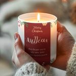 Χειροποίητo Αρωματικό Χριστουγεννιάτικο Κερί με Αφιέρωση