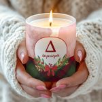 Χριστουγεννιάτικο Χειροποίητο Κερί με Αρωμα Vanilla Cream