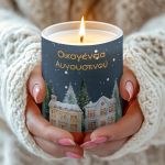 Χριστουγεννιάτικο Χειροποίητο Αρωματικό Κερί Vanilla με Όνομα