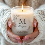 Χειροποίητο Αρωματικό Κερί Vanilla Cream με Μονόγραμμα