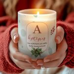 Πρωτοχρονιάτικο Κερί με Άρωμα Vanilla Cream και Αφιέρωση