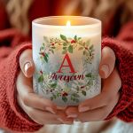 Χειροποίητο Κερί με Άρωμα Vanilla, Χριστουγεννιάτικο Δώρο για Νονά