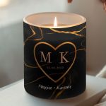 Χειροποίητο Αρωματικό Κερί Vanilla για Ζευγάρια με Μονογράμματα