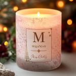 Χριστουγεννιάτικο Χειροποίητο Κερί με Άρωμα Vanilla και Αφιέρωση