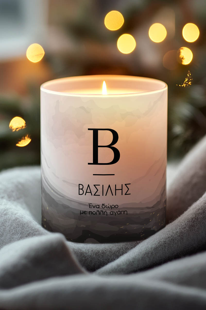 Αρωματικό Κερί Vanilla Cream, Χειροποίητο με Μονόγραμμα