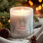 Χειροποίητο Κερί με Άρωμα Vanilla, Χριστουγεννιάτικο Δώρο για Νονά