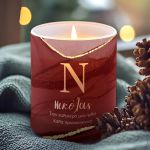 Χειροποίητο Κερί Χριστουγέννων με Άρωμα και Προσωποποιημένη Αφιέρωση