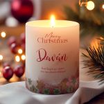 Χειροποίητο Κερί Χριστουγέννων με Άρωμα Vanilla και Αφιέρωση