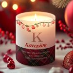 Χριστουγεννιάτικο Αρωματικό Κερί, Δώρο για τη Μαμά με Όνομα