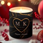 Χειροποίητο Αρωματικό Κερί Vanilla για Ζευγάρια με Μονογράμματα