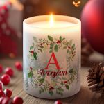 Χειροποίητο Κερί με Άρωμα Vanilla, Χριστουγεννιάτικο Δώρο για Νονά