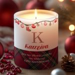 Χριστουγεννιάτικο Αρωματικό Κερί, Δώρο για τη Μαμά με Όνομα