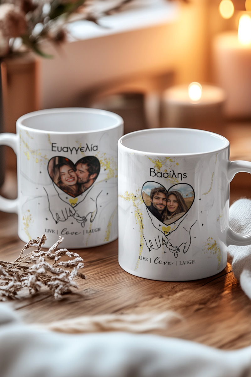 Σετ 2 Κούπες Matching με Αφιέρωση, Δώρο Επετείου για Ζευγάρια