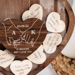 Premium Ξύλινο Ευχολόγιο με Μονογράμματα, 10 Reasons I Love You
