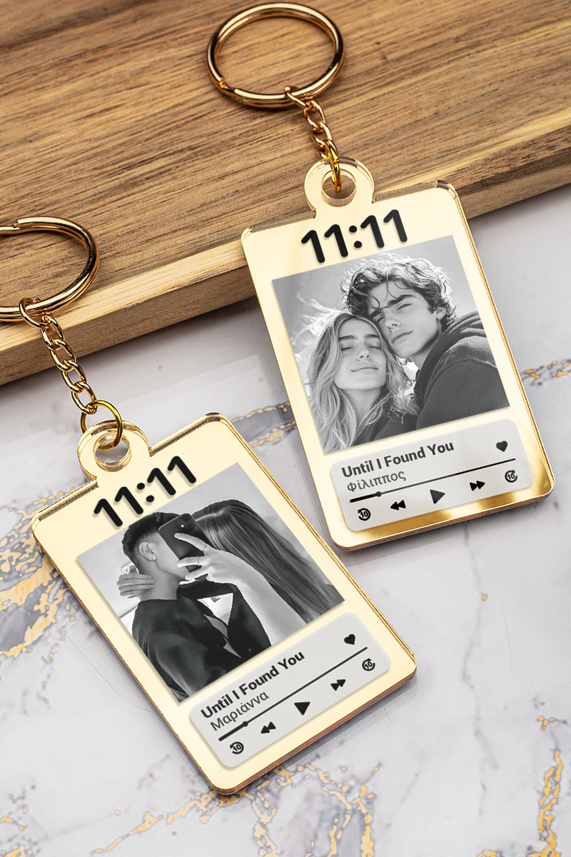 Σετ 2 Μπρελόκ για Κλειδιά Προσωποποιημένα Golden Mirror