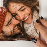 Ξύλινο Παζλ με Σχήμα Καρδιά με Φωτογραφία, Δώρο για Ζευγάρι