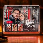 Φωτιστικό LED Οριζόντιο με Φωτογραφίες, Δώρο για Ζευγάρι