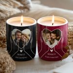 Σετ 2 Κεριά με Φωτογραφίες σε Σχήμα Καρδιά, Δωρο Επετείου