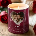 Σετ 2 Κεριά με Φωτογραφίες σε Σχήμα Καρδιά, Δωρο Επετείου