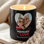 Σετ 2 Αρωματικά Κεριά Matching με Φωτογραφίες σε Σχήμα Καρδιά