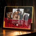 Οριζόντιο Φωτιστικό LED, Επιτραπέζιο με Φωτογραφίες για Ζευγάρι