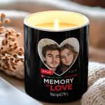 Σετ 2 Αρωματικά Κεριά Matching με Φωτογραφίες σε Σχήμα Καρδιά