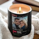 Σετ 2 Κεριά Matching Προσωποποιημένα με Φωτογραφίες